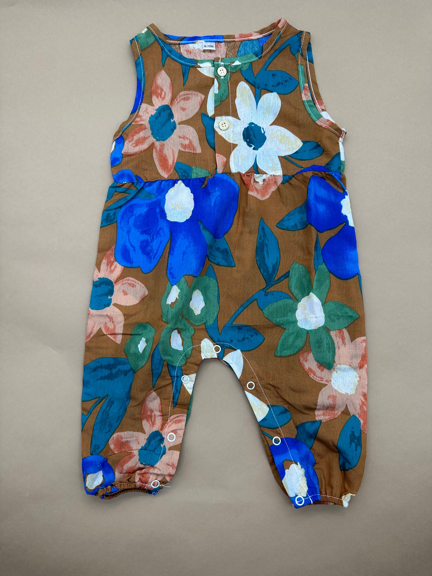 Brown Floral Romper